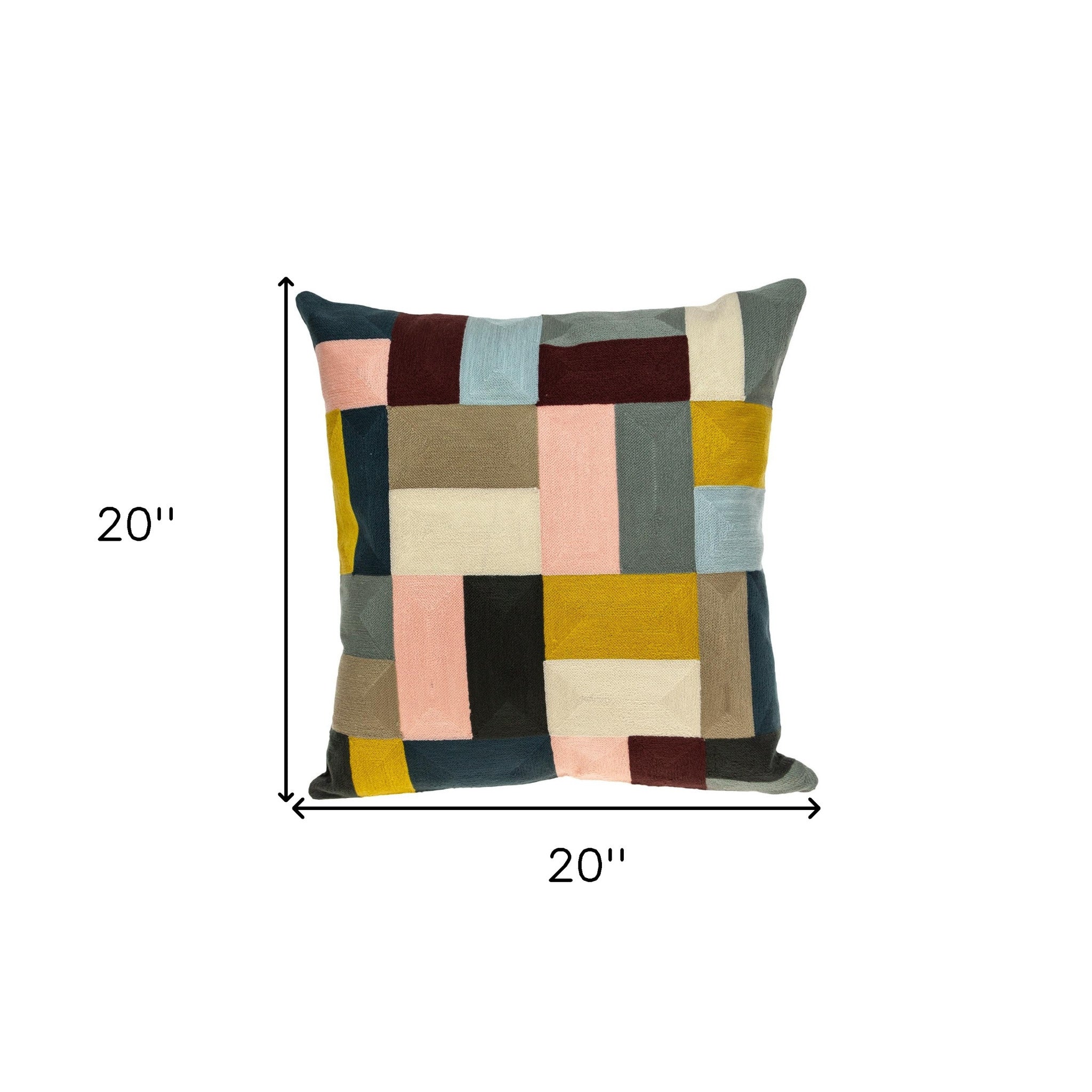 20" X 20" Mustard Yellow And Black Zippered 100% Cotton Throw Pillow