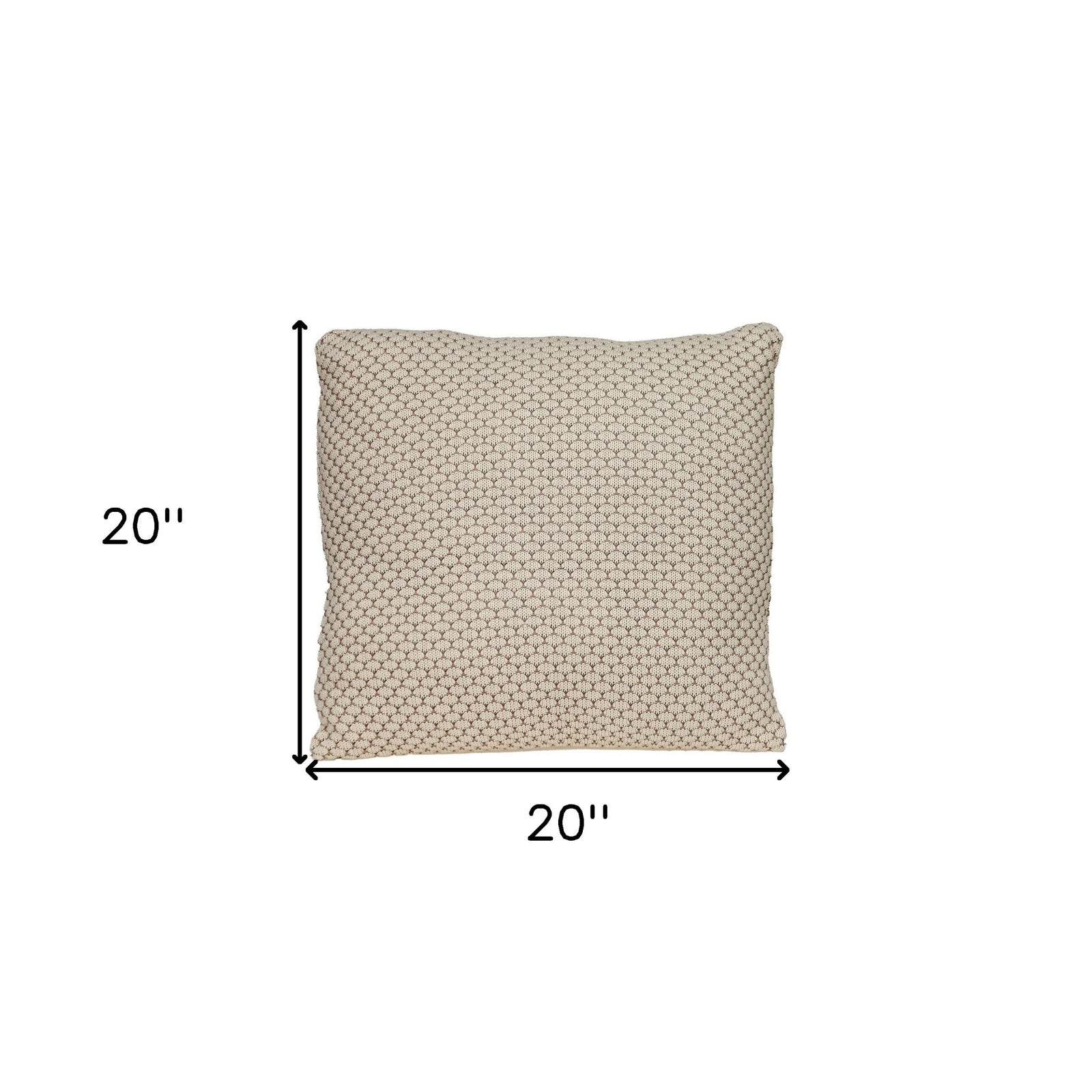 20" x 20" Beige and Pink Woven Square Accent Throw Pillow