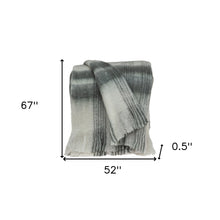 Transitional Gray and White Woven Handloom Throw