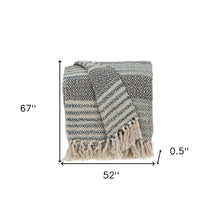 Beige and Taupe Diamond Weave Handloom Throw