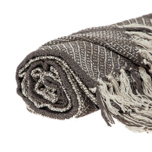 Brown and Taupe Striped Woven Handloom Throw