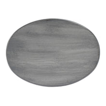 Mesa auxiliar ovalada de madera fabricada en gris y gris de 26