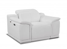Mod Winter White Italian Leather Recliner Chair