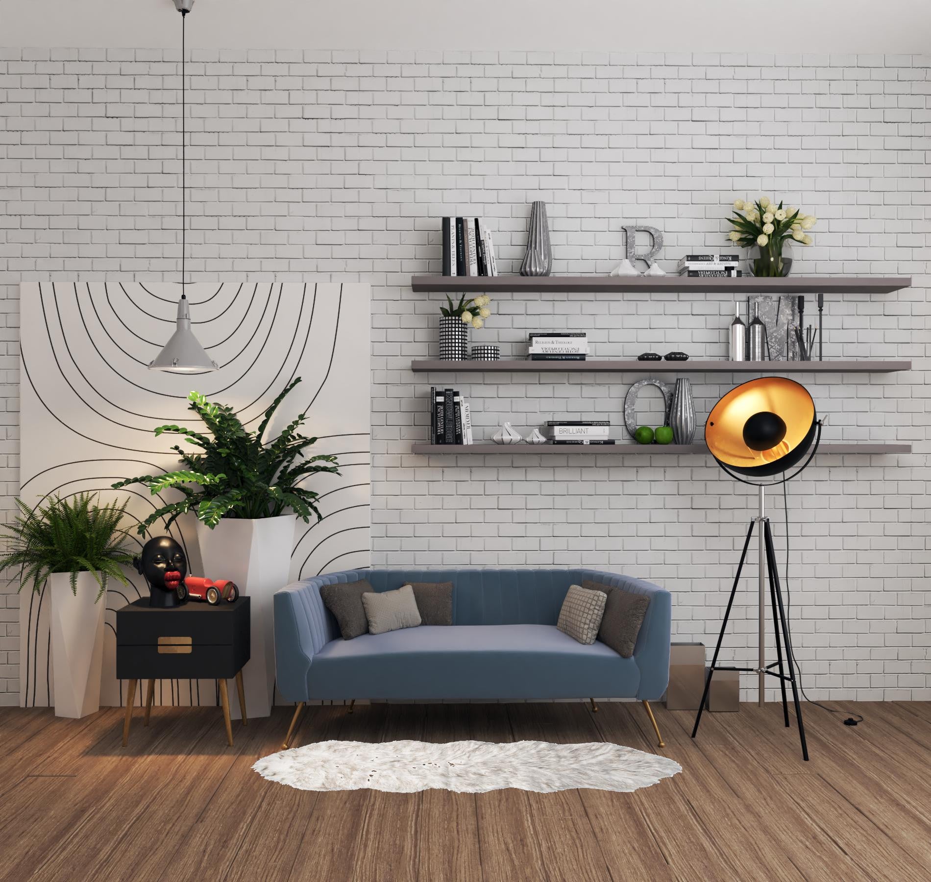 2' X 6' Ombre Chocolate Faux Fur Washable Non Skid Area Rug