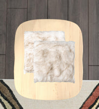 Gradient Tan Faux Fur Dining Chair Pad Set Of Two - 17