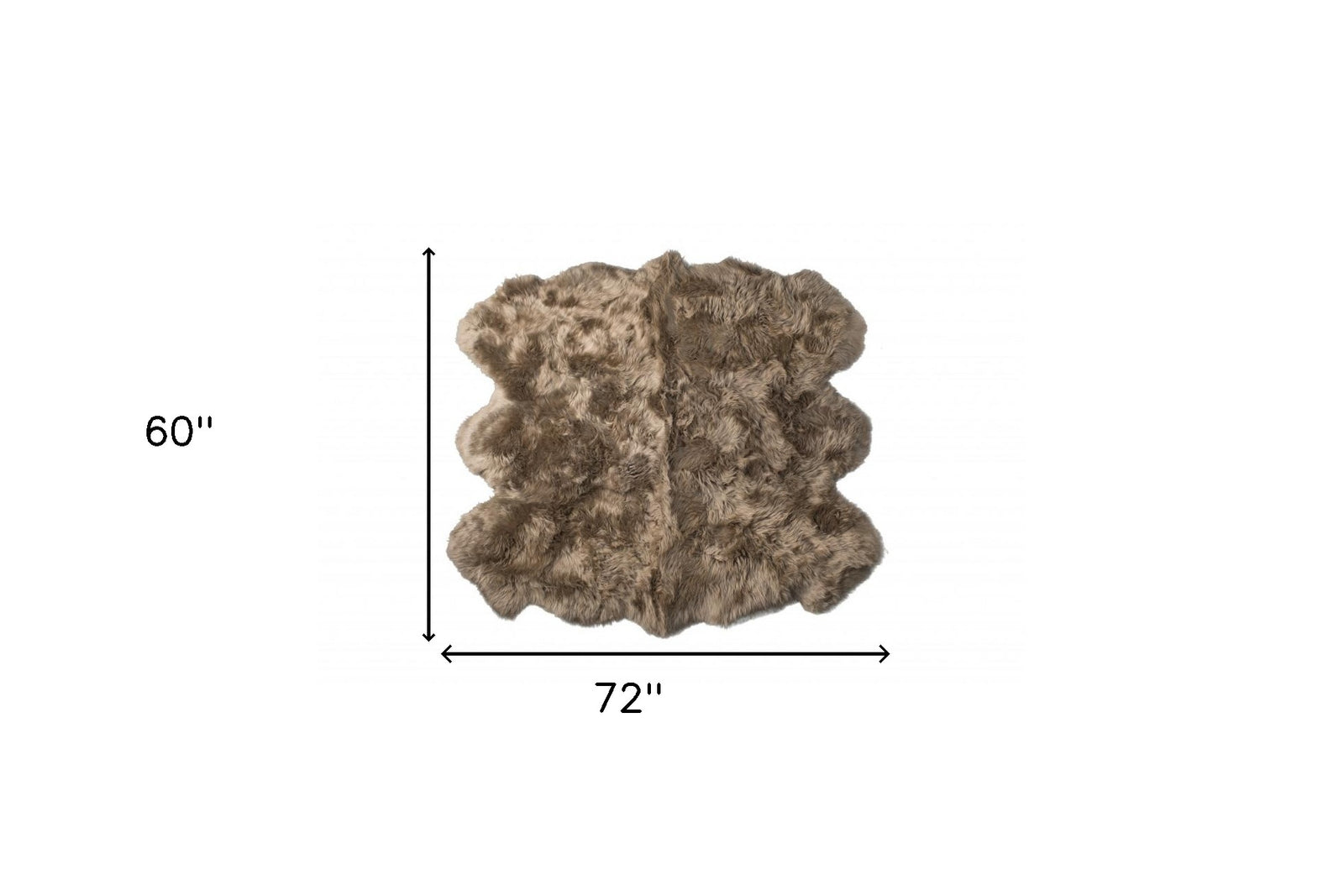 5' X 6' Taupe Wool Sheepskin Handmade Area Rug
