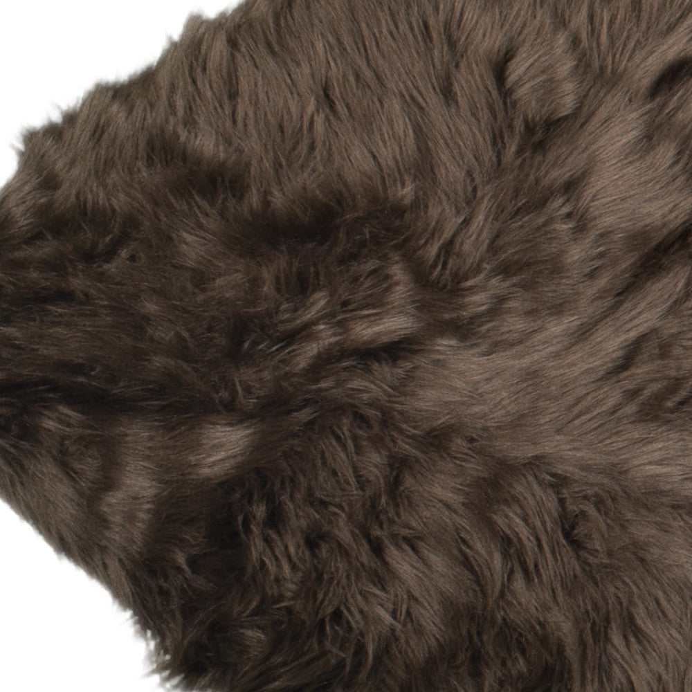 2' X 6' Chocolate Faux Fur Washable Non Skid Area Rug