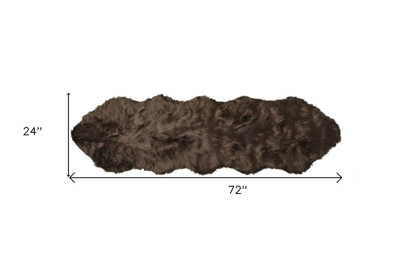 2' X 6' Chocolate Faux Fur Washable Non Skid Area Rug
