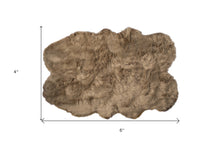 4' X 6' Tan Faux Fur Washable Non Skid Area Rug