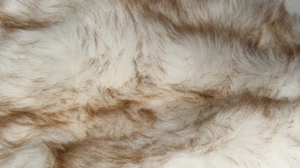 5' X 6' Ombre Tan Faux Fur Washable Non Skid Area Rug