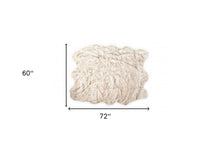 5' X 6' Ombre Tan Faux Fur Washable Non Skid Area Rug