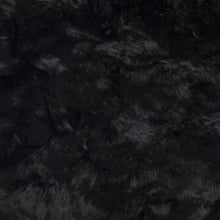 5' X 6' Black Faux Fur Washable Non Skid Area Rug