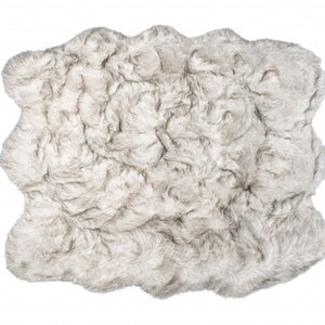 5' X 6' Chocolate Ombre Faux Sheepskin Non Skid Area Rug