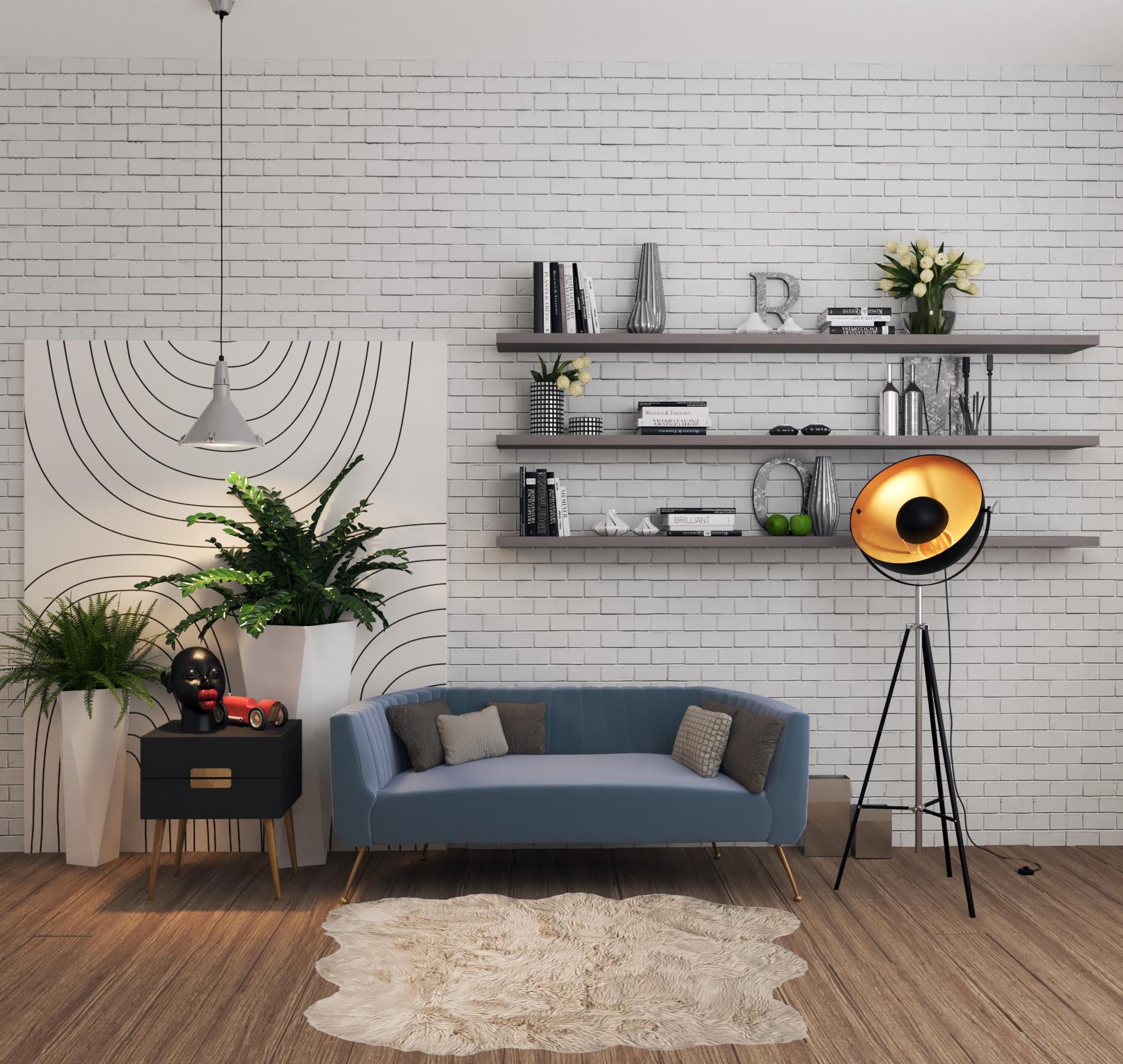 5' X 6' Taupe Faux Sheepskin Non Skid Area Rug