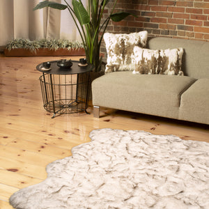 6' X 6' Ombre Chocolate Faux Fur Washable Non Skid Area Rug