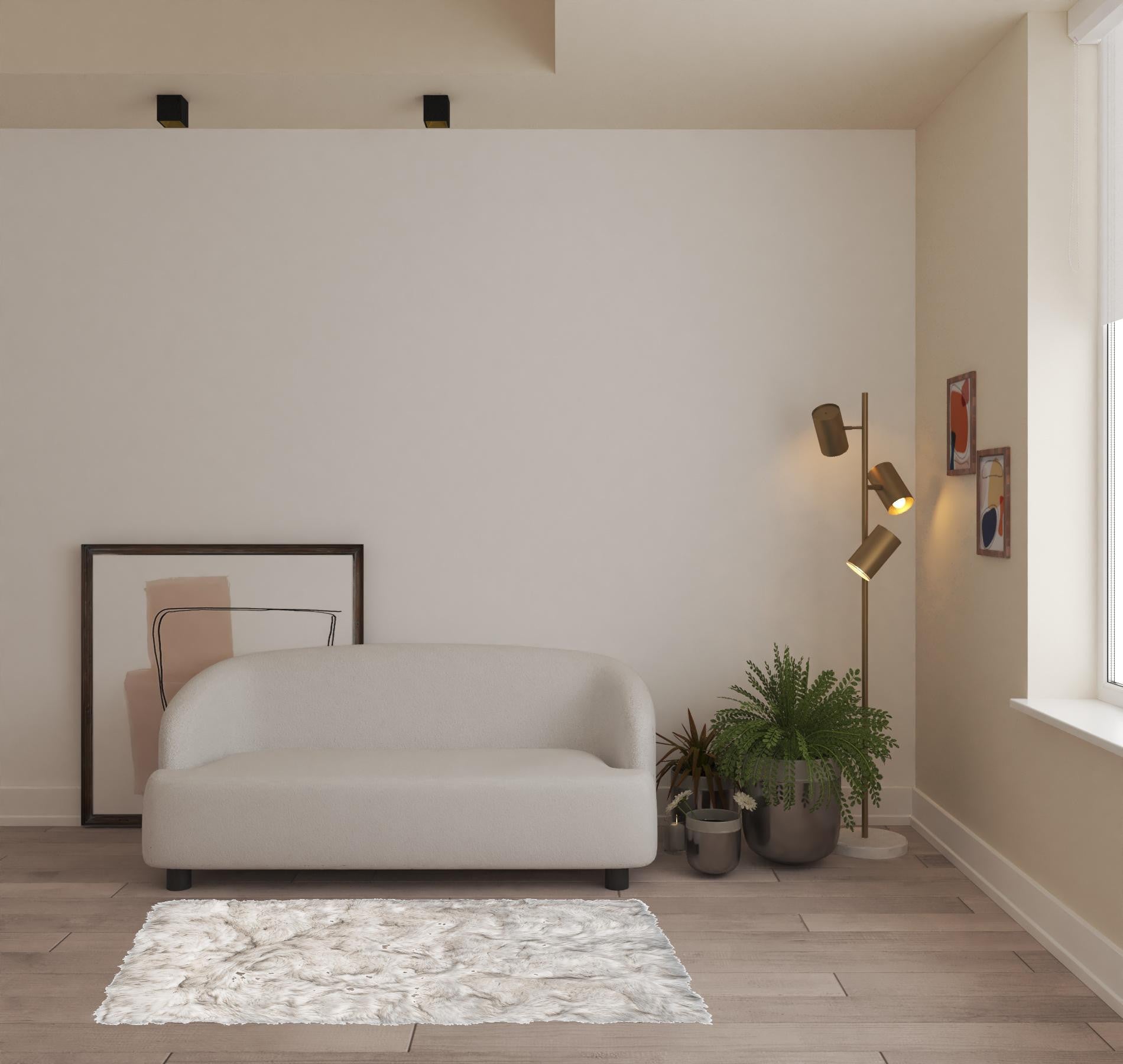 3' X 5' Chocolate Faux Fur Ombre Non Skid Area Rug