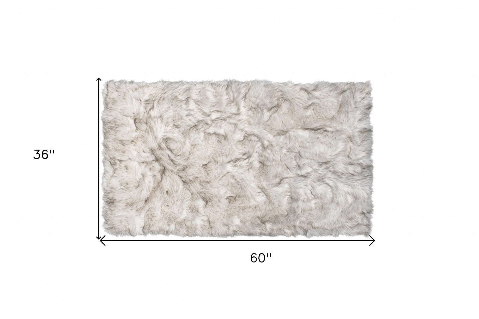 3' X 5' Chocolate Faux Fur Ombre Non Skid Area Rug