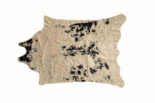 5' X 8' Off White Black and Gold Faux Cowhide Washable Area Rug