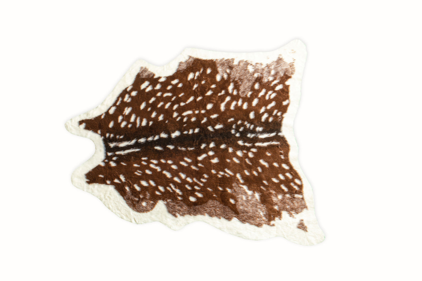 5' X 8' Off White And Brown Faux Cowhide Tufted Washable Non Skid Area Rug