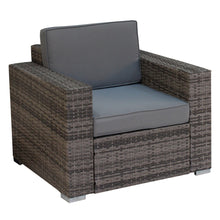 Three Piece Gray SQA Faux Rattan and Slate Gray Outdoor Seating Set with Table