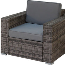 Three Piece Gray SQA Faux Rattan and Slate Gray Outdoor Seating Set with Table