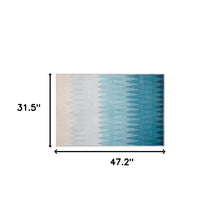 3' X 4' Shades Of Blue Geometric Non Skid Area Rug