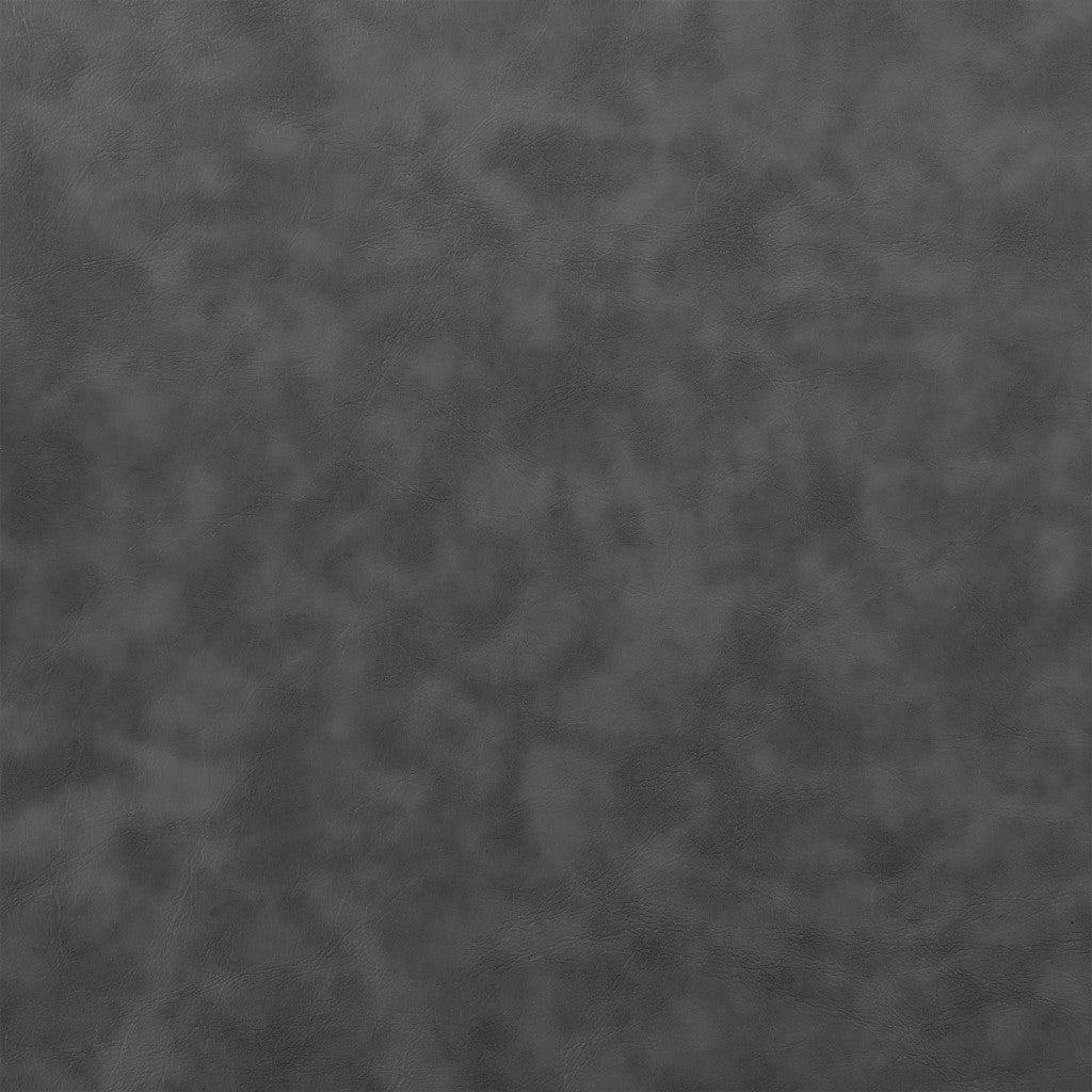 34" Gray Faux Leather And Iron Swivel Low Back Counter Height Bar Chair