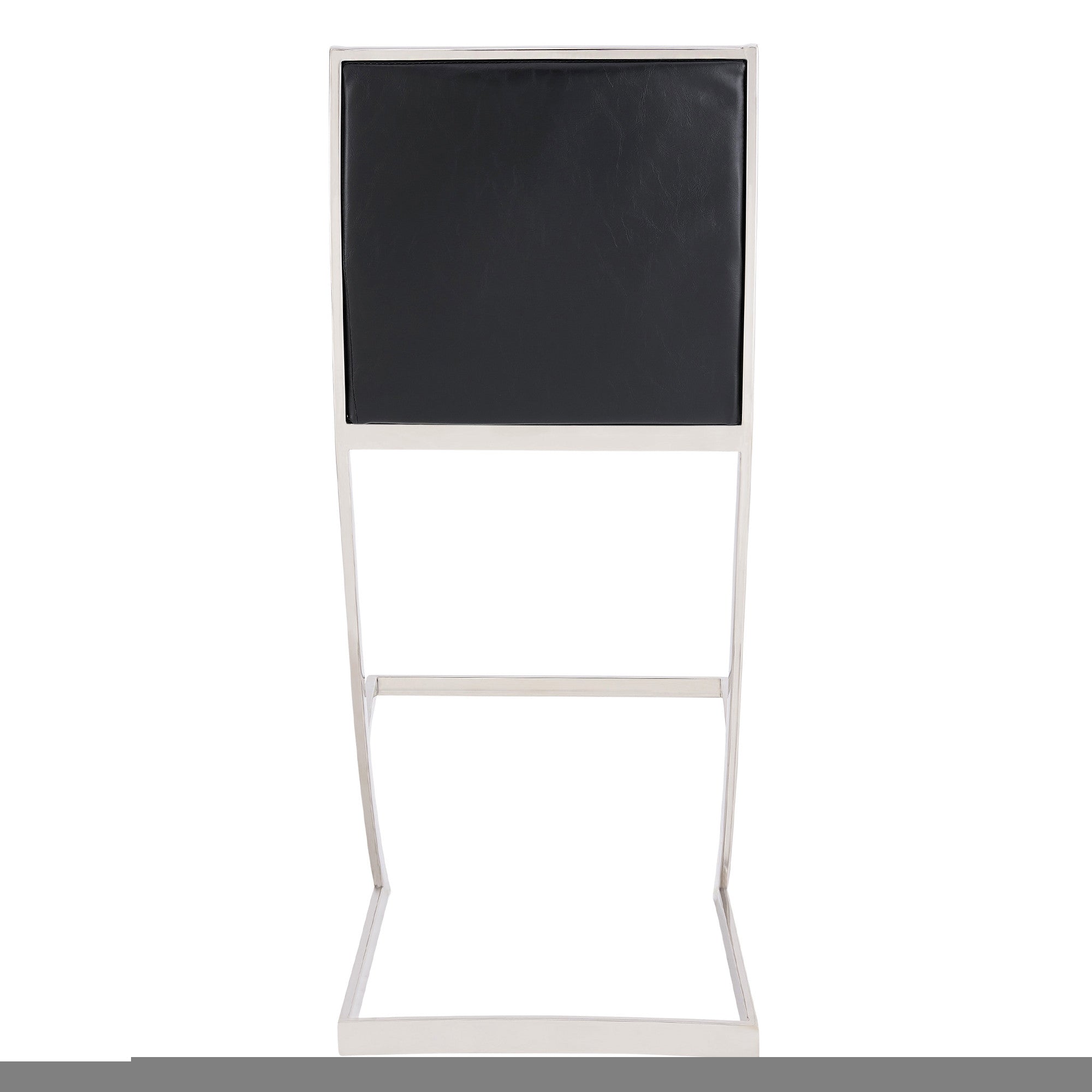 43" Vintage Black Faux Leather And Iron Low Back Bar Height Chair