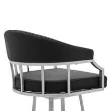 36 英寸黑色人造皮革和鐵製旋轉低背吧檯椅