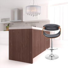 45 英寸灰色人造皮革和鐵製旋轉低背可調節高度吧椅