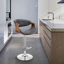 45 英寸灰色人造皮革和鐵製旋轉低背可調節高度吧椅