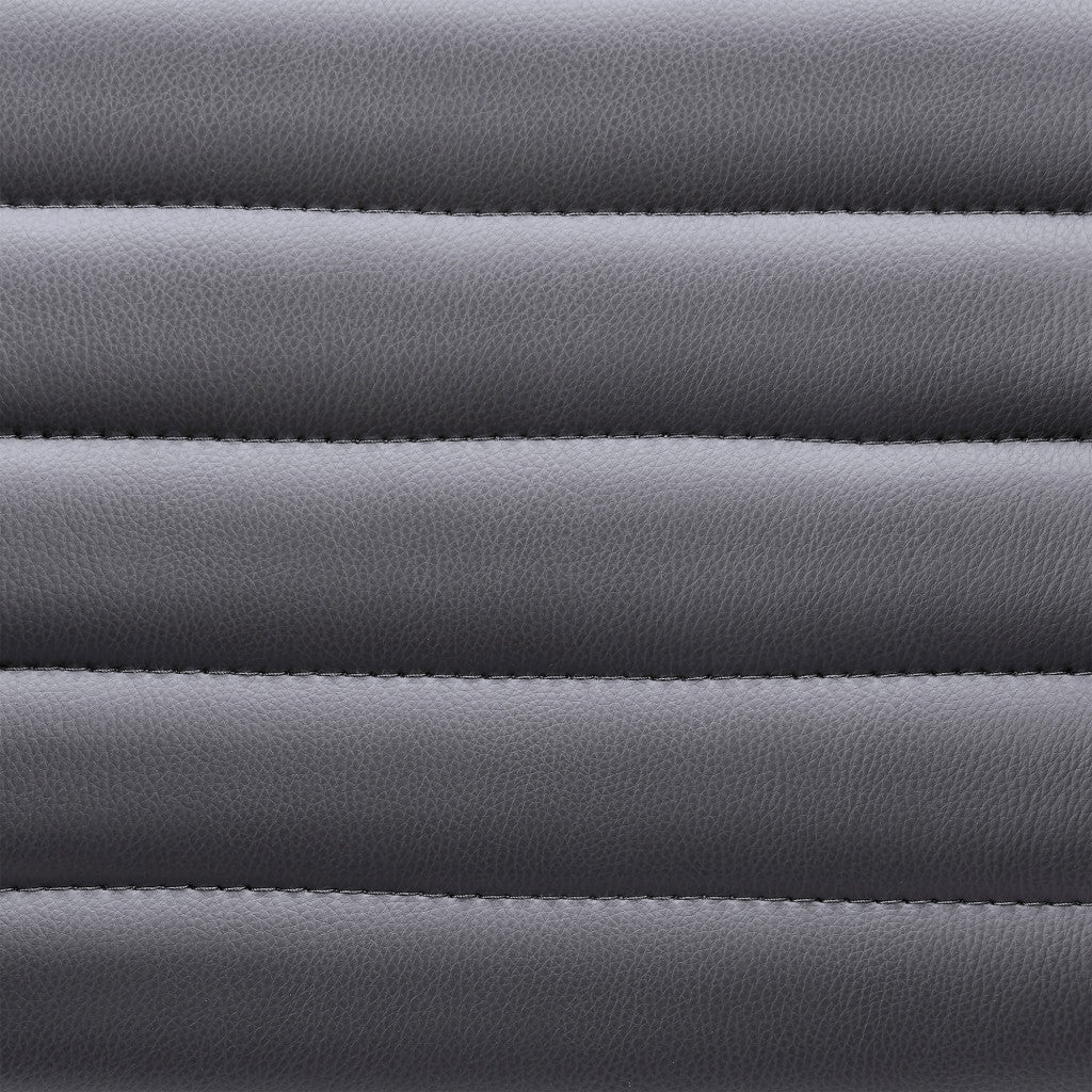 45 英寸灰色人造皮革和鐵製旋轉低背可調節高度吧椅