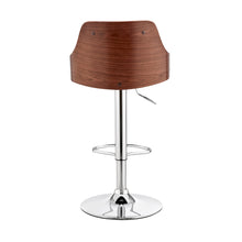 Gray Faux Leather Adjustable Modern Bar Stool