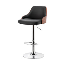 Black Faux Leather Adjustable Modern Bar Stool