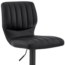 黑色人造皮革紋理可調節吧凳