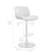 Adjustable Gray Faux Leather Chrome and Walnut Bar Stool