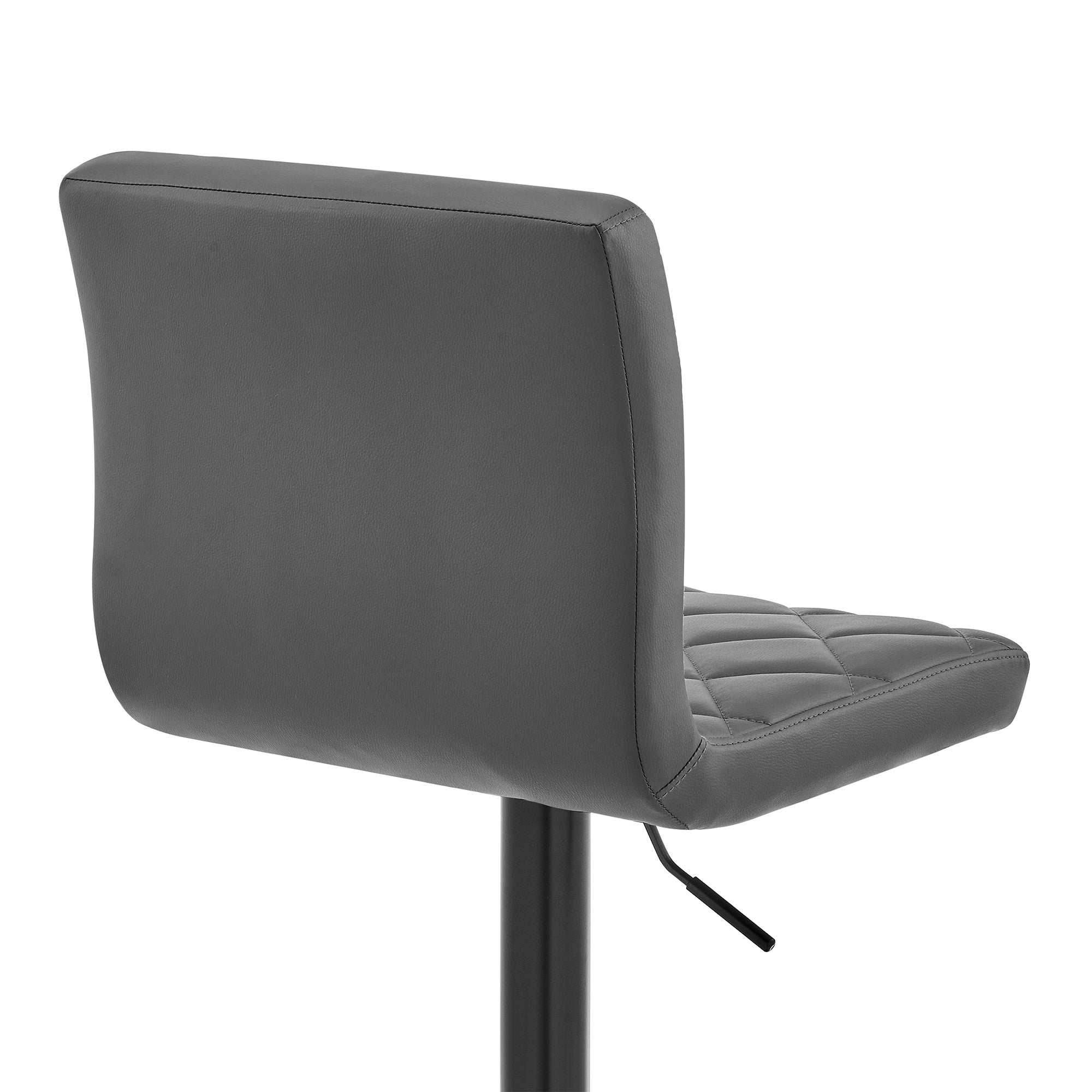 Taburete de bar ajustable giratorio de piel sintética gris