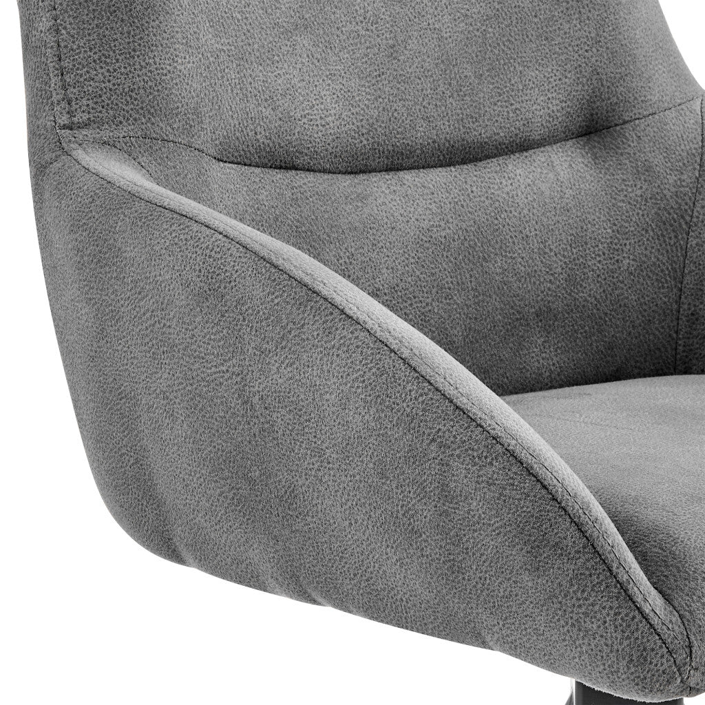 41" Charcoal Microfiber and Black Iron Bar Height Chair