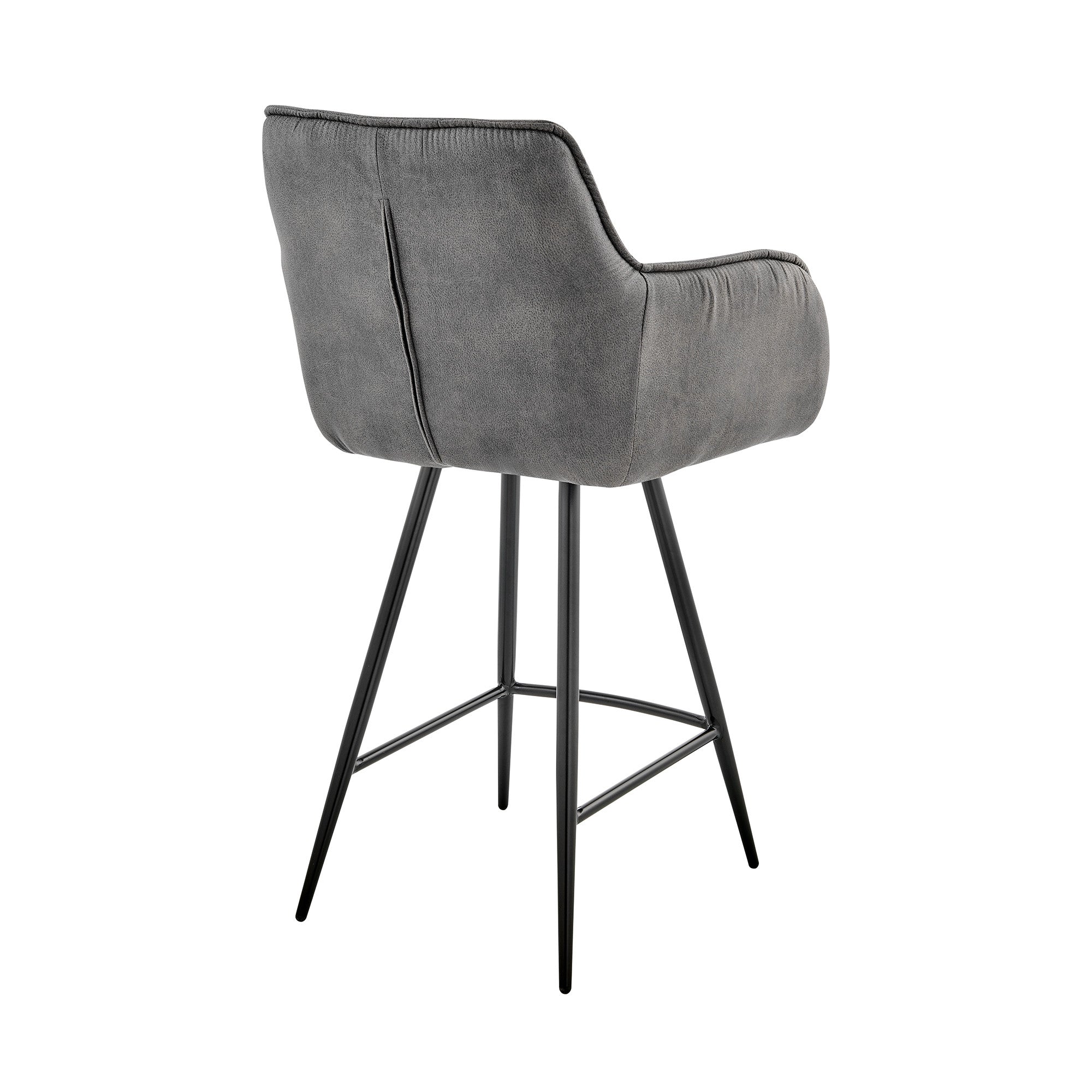 42" Charcoal Gray Microfiber Iron Bar Height Chair