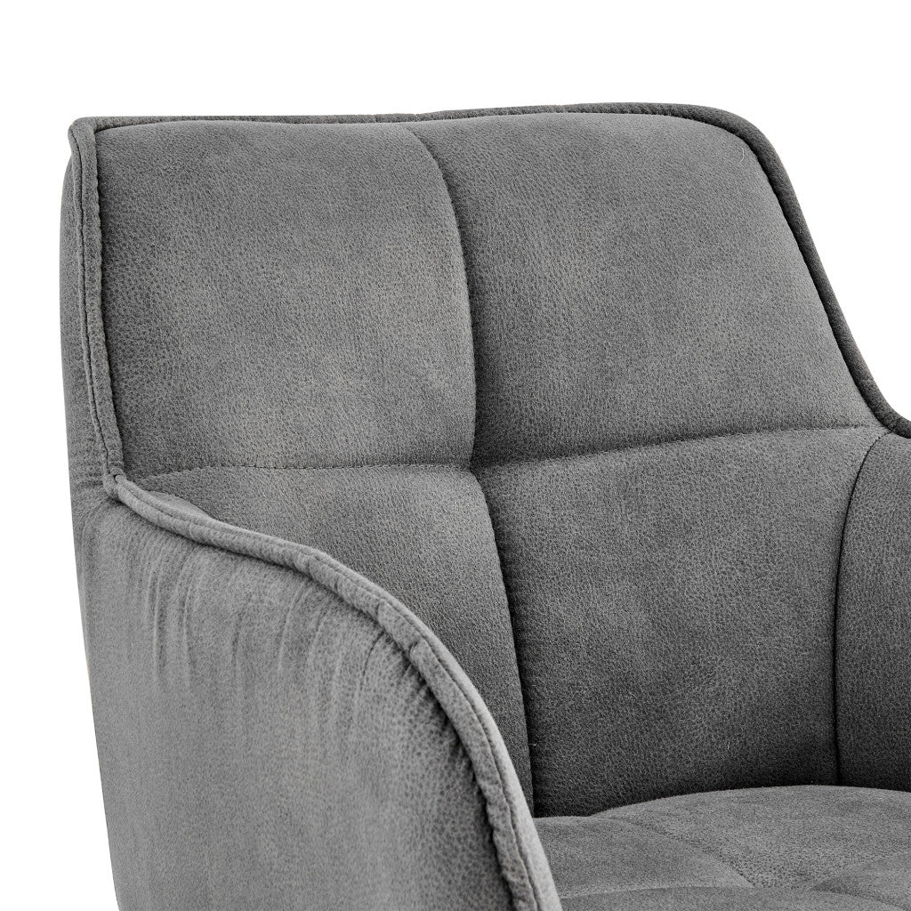 42" Charcoal Gray Microfiber Iron Bar Height Chair