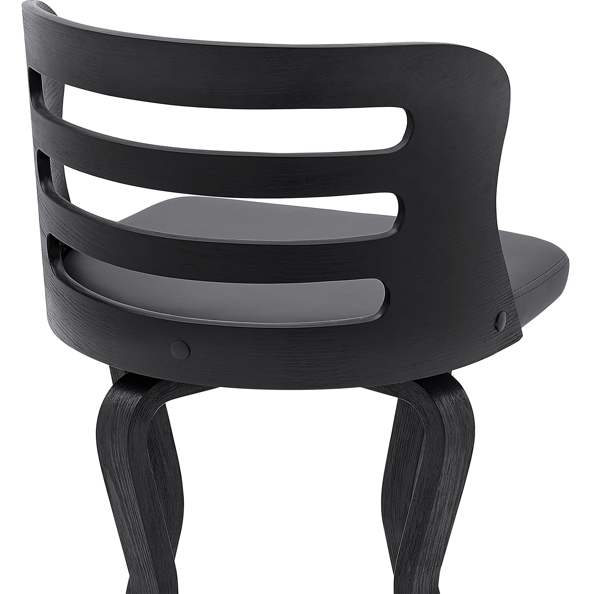 39" Matte Black And Gray Bar Height Swivel Full Back Bar Chair