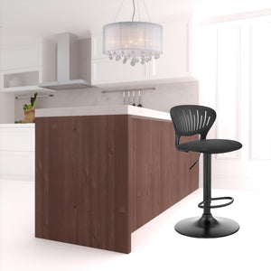 42" Black Iron Swivel Adjustable Height Bar Chair