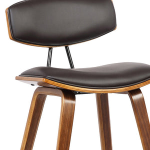 38" Brown Low Back Bar Height Chair With Footrest