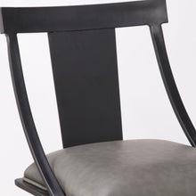 Taburete de bar giratorio con asiento cuadrado de metal y piel sintética gris de 30