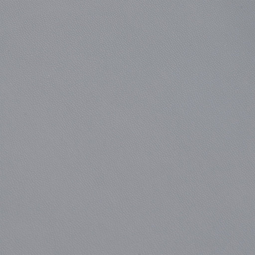 47" Gray Faux Leather And Iron Swivel Adjustable Height Bar Chair