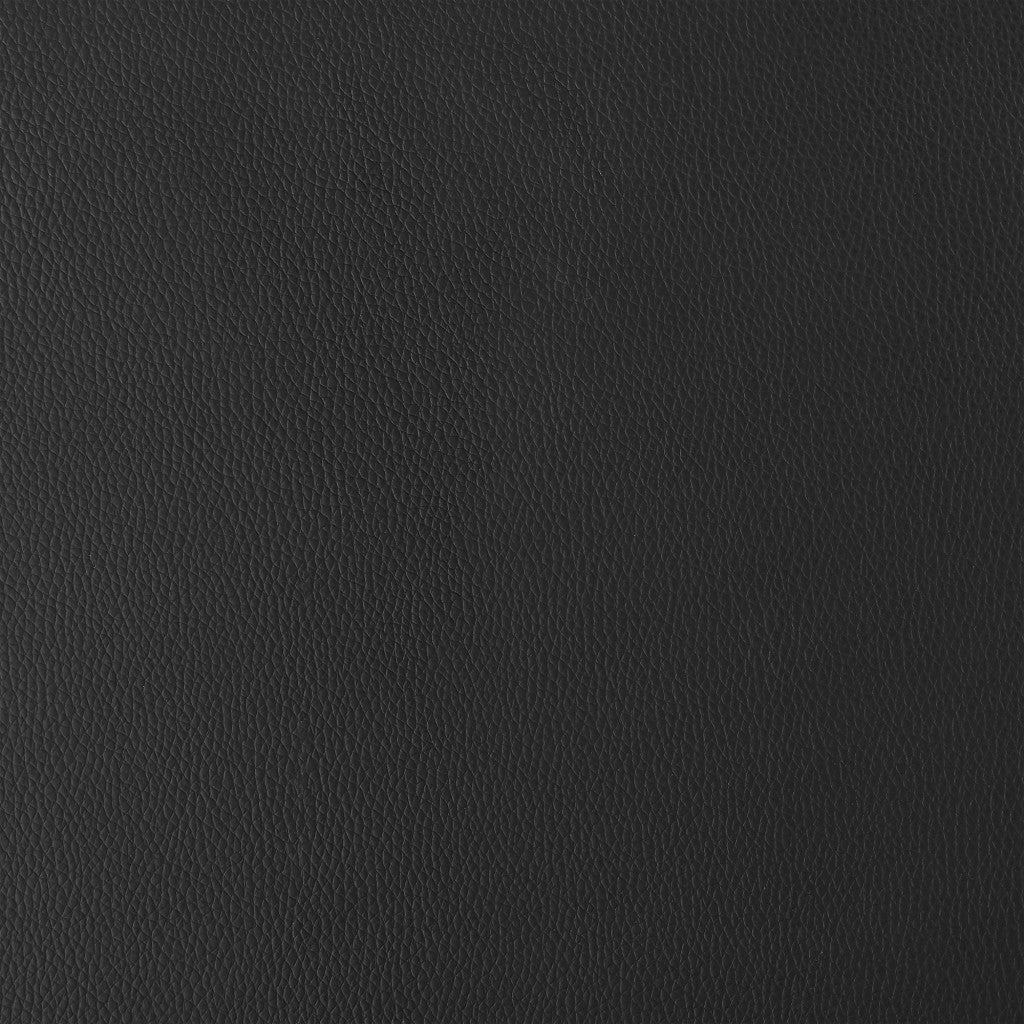 42" Black Faux Leather And Iron Swivel Bar Height Chair