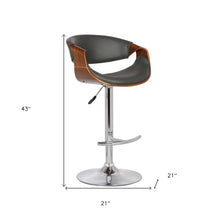 Mod Adjustable Grey Faux Leather Swivel Bar Stool