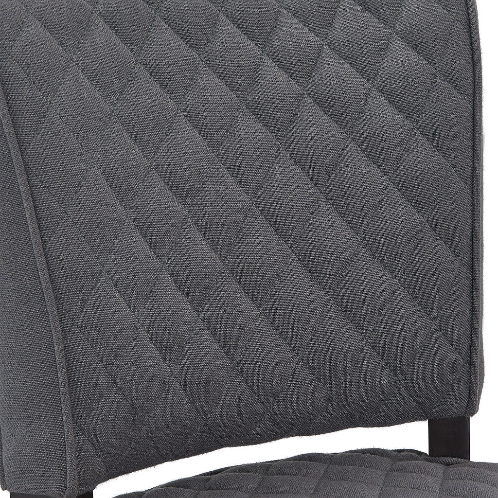 42" Gray Fabric and Dark Brown Solid Wood Swivel Counter Height Chair