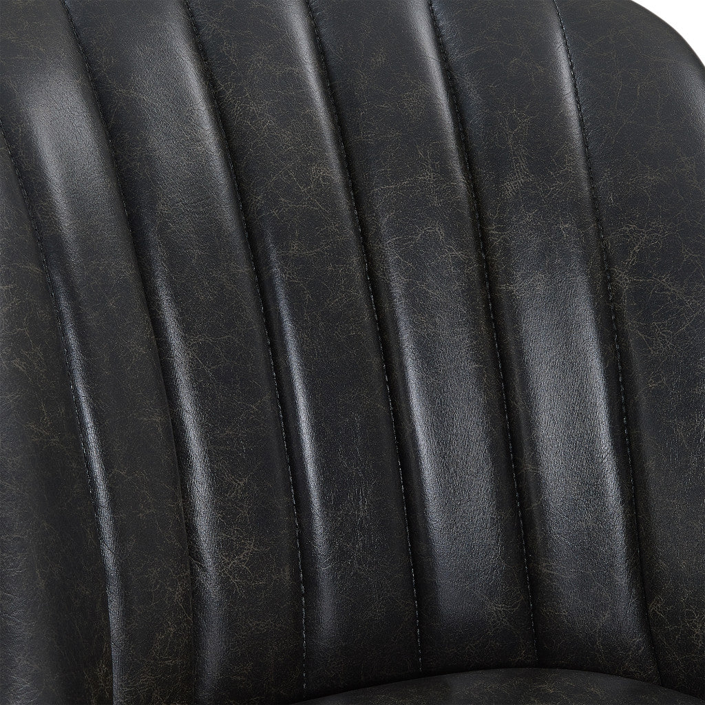 46 英寸棕色瑪瑙人造皮革和實木旋轉吧台高度椅子