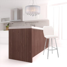 42 英寸白色人造皮革和鐵桿高度椅子